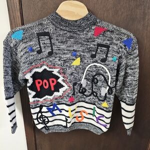Pinwheels Vintage Pop Music Sweater Choir Novelty Teacher Funky